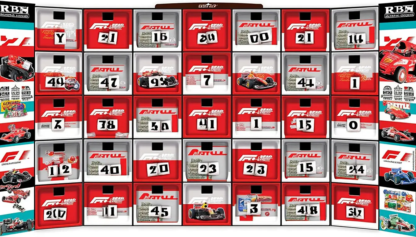 découvrez notre calendrier de l'avent f1, une manière excitante de compter les jours jusqu'à la saison des courses. plongez dans l'univers de la formule 1 avec des surprises et des événements chaque jour, pour les passionnés et les fans de vitesse. ne manquez pas l'occasion de vous préparer pour le grand frisson des circuits !