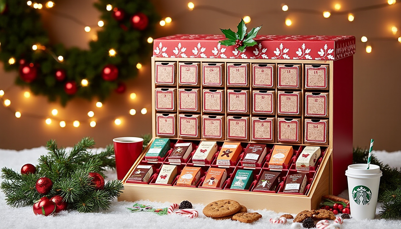 plongez dans la magie des fĂȘtes avec le calendrier de l'avent starbucks ! dĂ©couvrez chaque jour des savoureux dĂ©lices saisonniers qui rĂ©chaufferont votre cĆur et Ă©veilleront vos papilles. ne manquez pas cette expĂ©rience gourmande et festive cette annĂ©e.