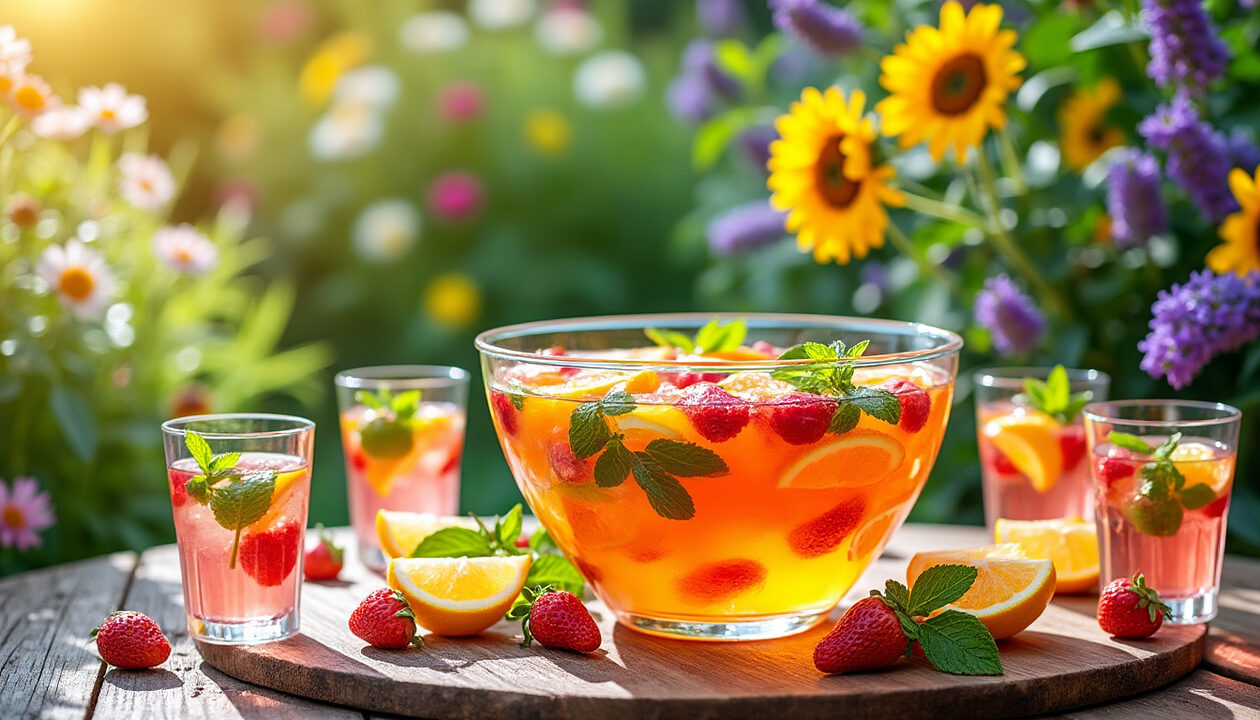 découvrez notre recette de punch délicieuse et rafraîchissante, parfaite pour régaler jusqu'à 30 personnes lors de vos célébrations. idéale pour les fêtes, cette boisson fruitée et parfumée saura séduire vos invités avec ses saveurs estivales.