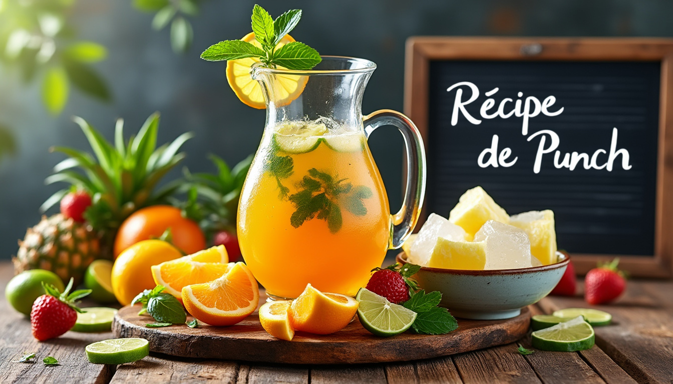 découvrez notre recette de punch délicieuse et rafraîchissante, idéale pour régaler jusqu'à 30 personnes. parfaite pour vos fêtes et événements, cette boisson fruitée saura séduire vos invités avec ses saveurs estivales et son côté festif.
